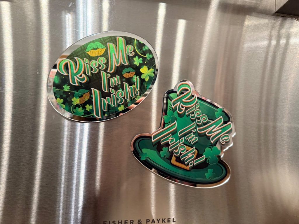 St. Patrick’s Day mirrored refrigerator magnet